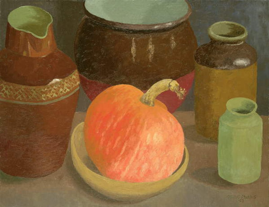 Detail of Pumpkin and Pots, 1968 by Cedric Morris