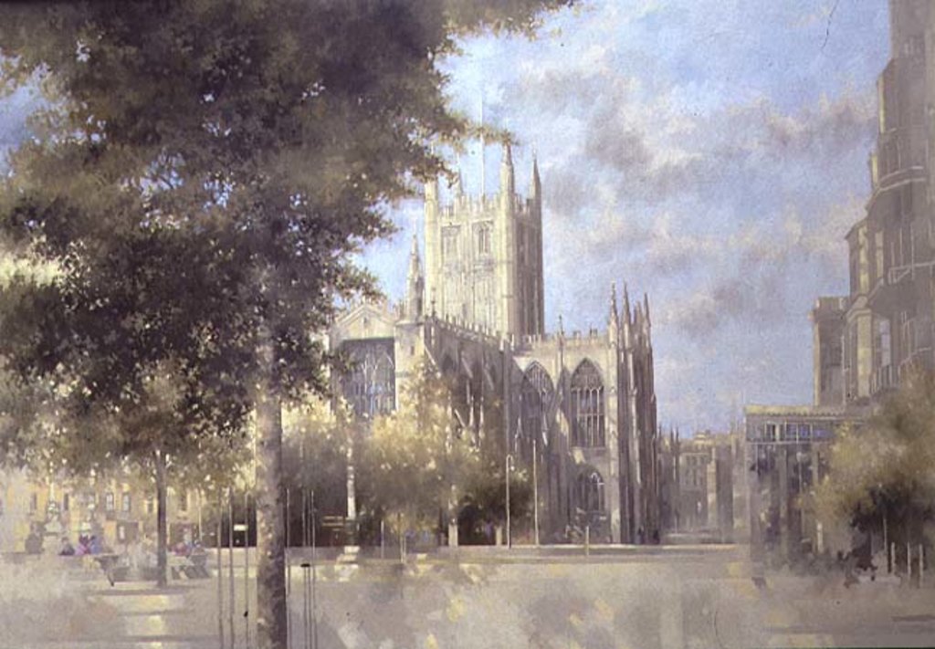 Detail of Bath Abbey, 1990 by Peter Miller