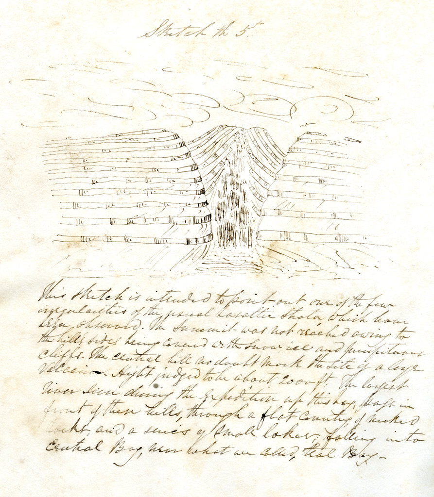 Detail of Basalt formations and waterfall, Kerguelen Islands by John Robertson