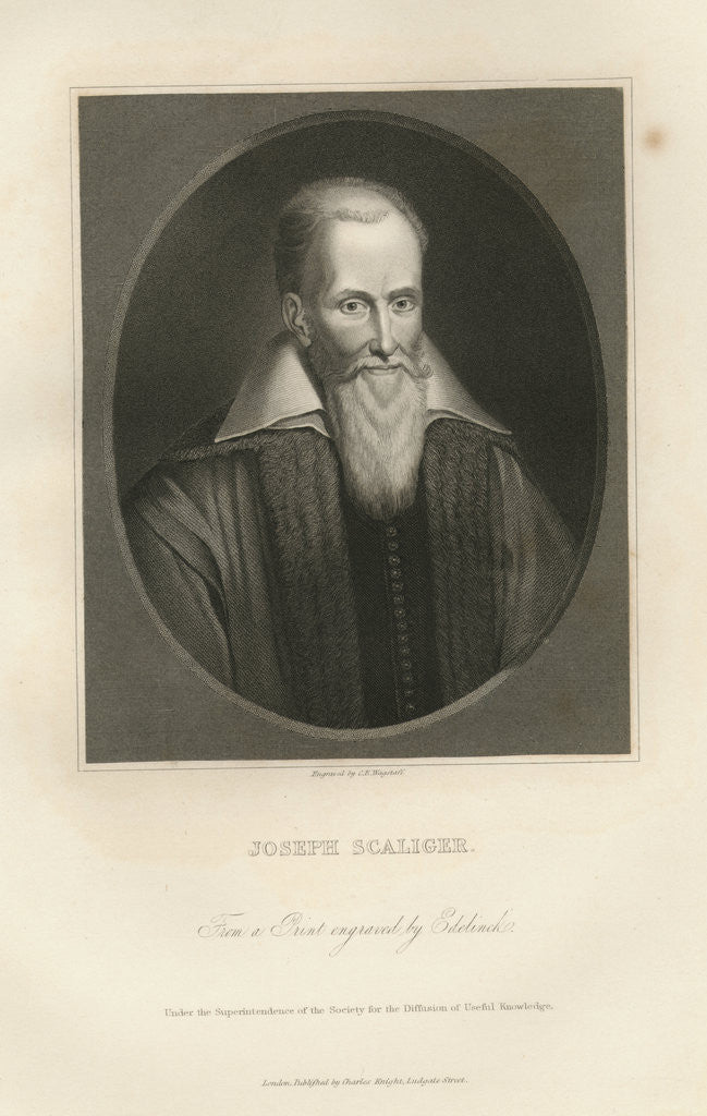 Detail of Engraved Portrait of Joseph Justus Scaliger by Anonymous