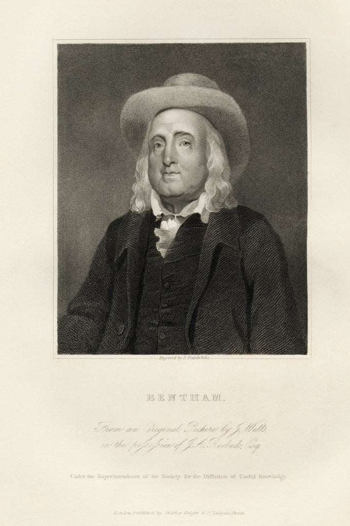 Detail of Engraved Portrait of Jeremy Bentham by Anonymous