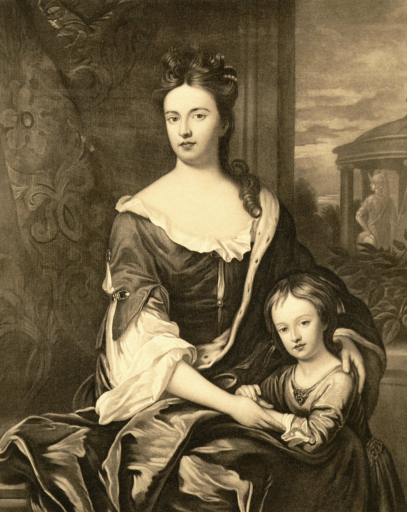 Detail of Portrait of Queen Anne and Her Son William, Duke of Gloucester by Michael Dahl