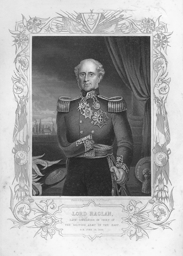 Detail of Portrait Engraving of Lord Raglan by Anonymous