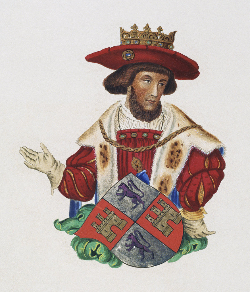 Detail of Manuscript Illumination of a King by Anonymous
