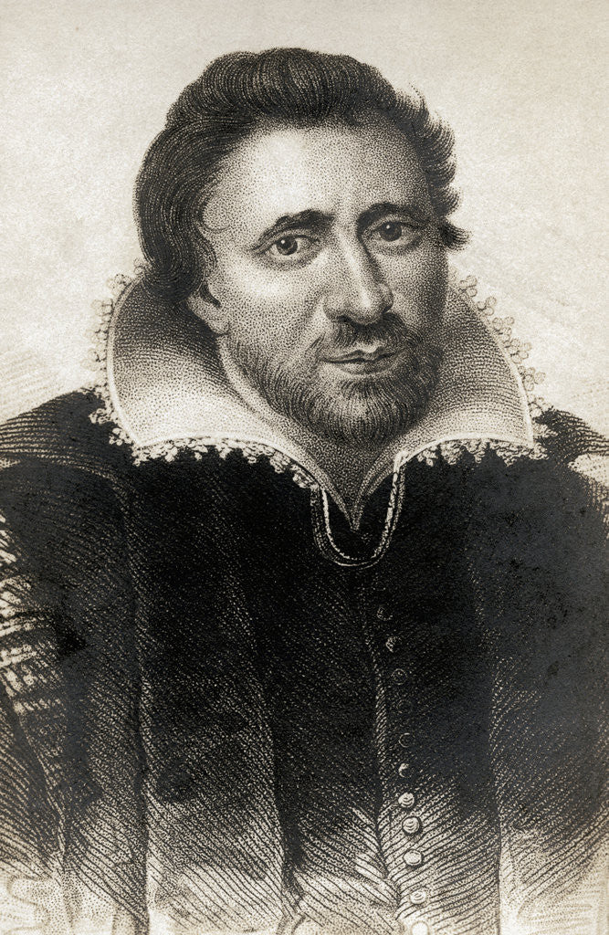 Detail of Detail of a Printed Portrait of Ben Jonson by Corbis