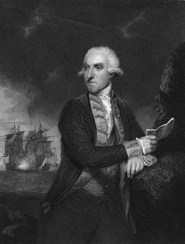 Detail of Portrait of Samuel, First Viscount Hood by H. Robinson