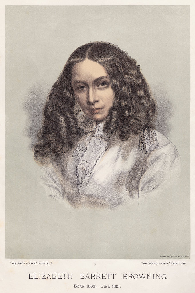 Detail of Portrait of Elizabeth Barrett Browning by Anonymous