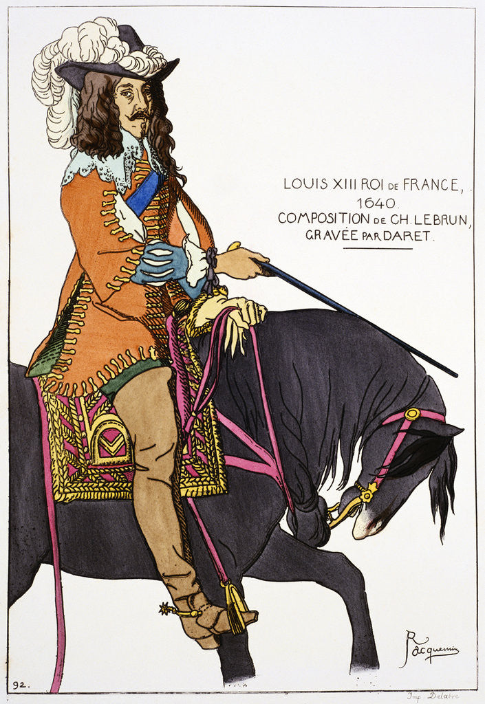 Detail of Print Depicting King Louis XIII on Horseback by Corbis