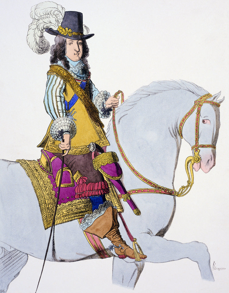 Detail of Print Depicting King Louis XIV on Horseback by Anonymous