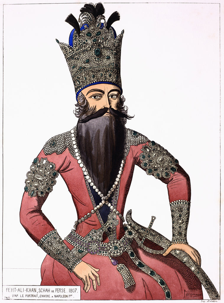 Detail of Print Depicting Fath Ali Shah, the Shah of Persia by Anonymous