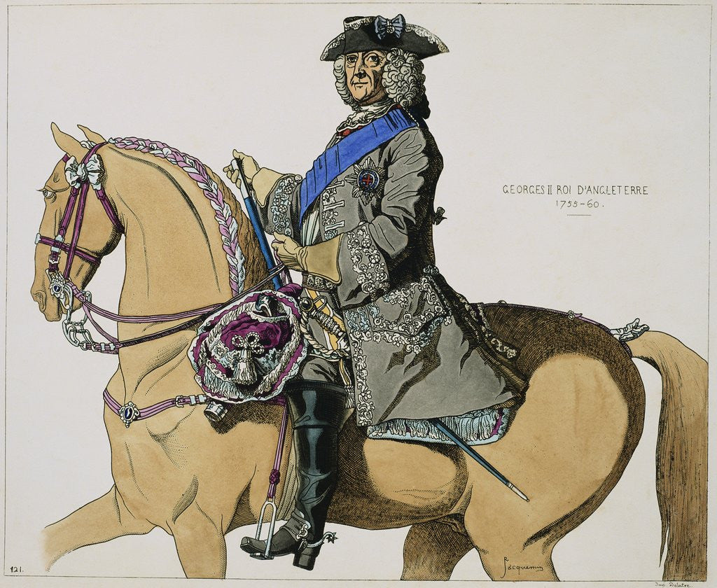 Detail of Print Depicting King George II on Horseback by Anonymous