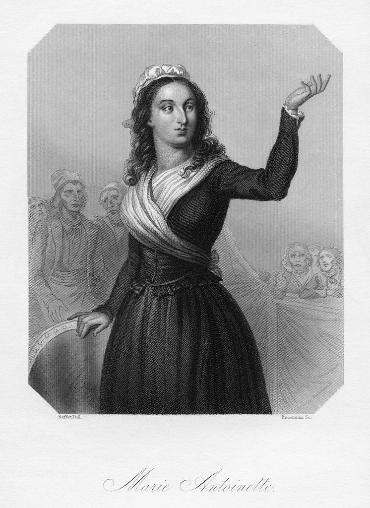 Detail of 19th-Century British Engraving of Marie Antoinette by Anonymous