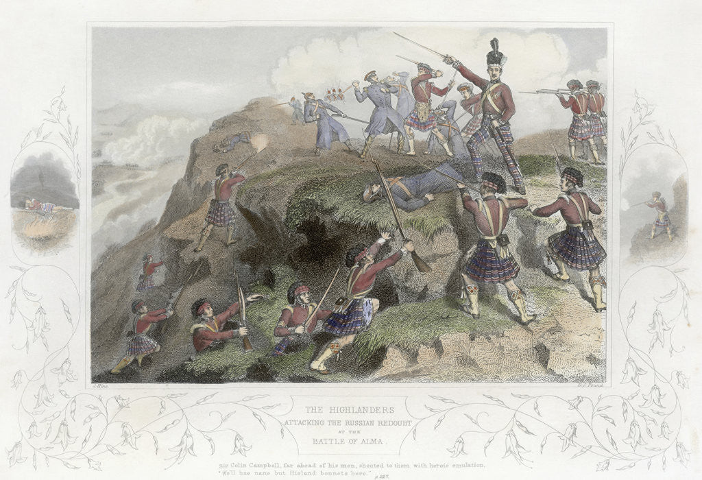 Detail of The Highlanders Attacking the Russian Redoubt at the Battle of Alma by D.J. Pound