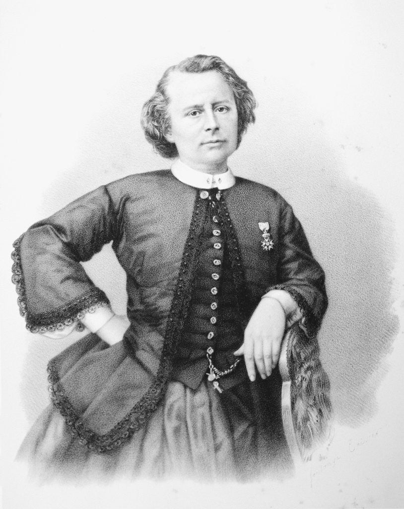 Detail of Rosa Bonheur Engraving by Louis Emmanuel Soulange Teissier