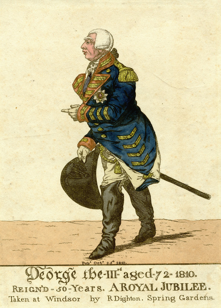 Detail of George III Print of His Fiftieth Year Jubilee by Robert Dighton