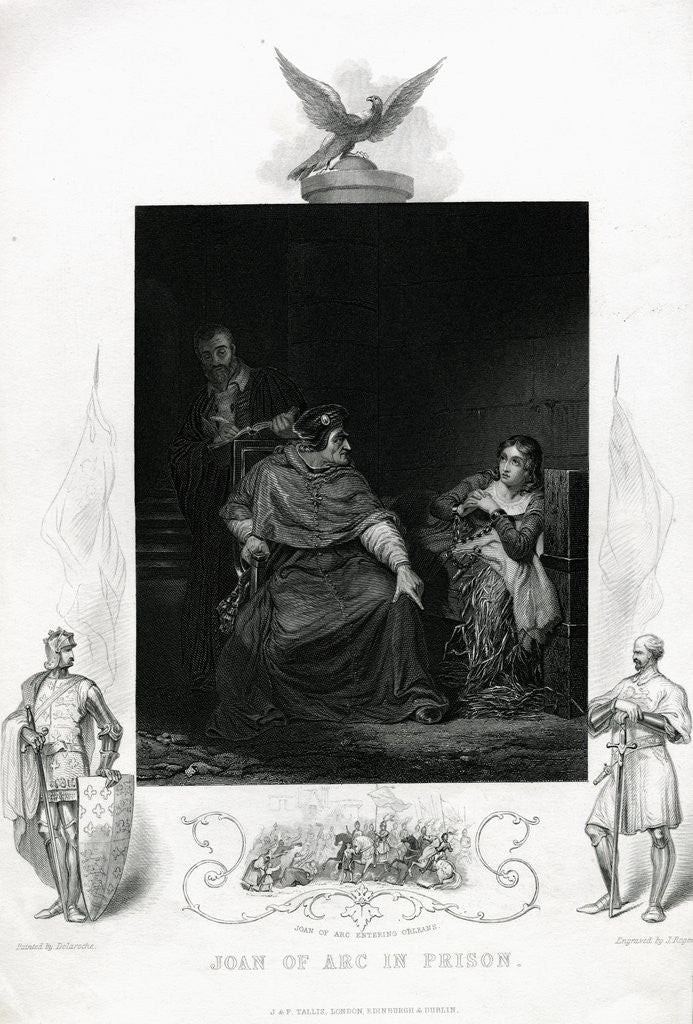 Detail of Joan of Arc in Prison Engraving from Shakespeare's Henry VI, Part I, Act V by Anonymous