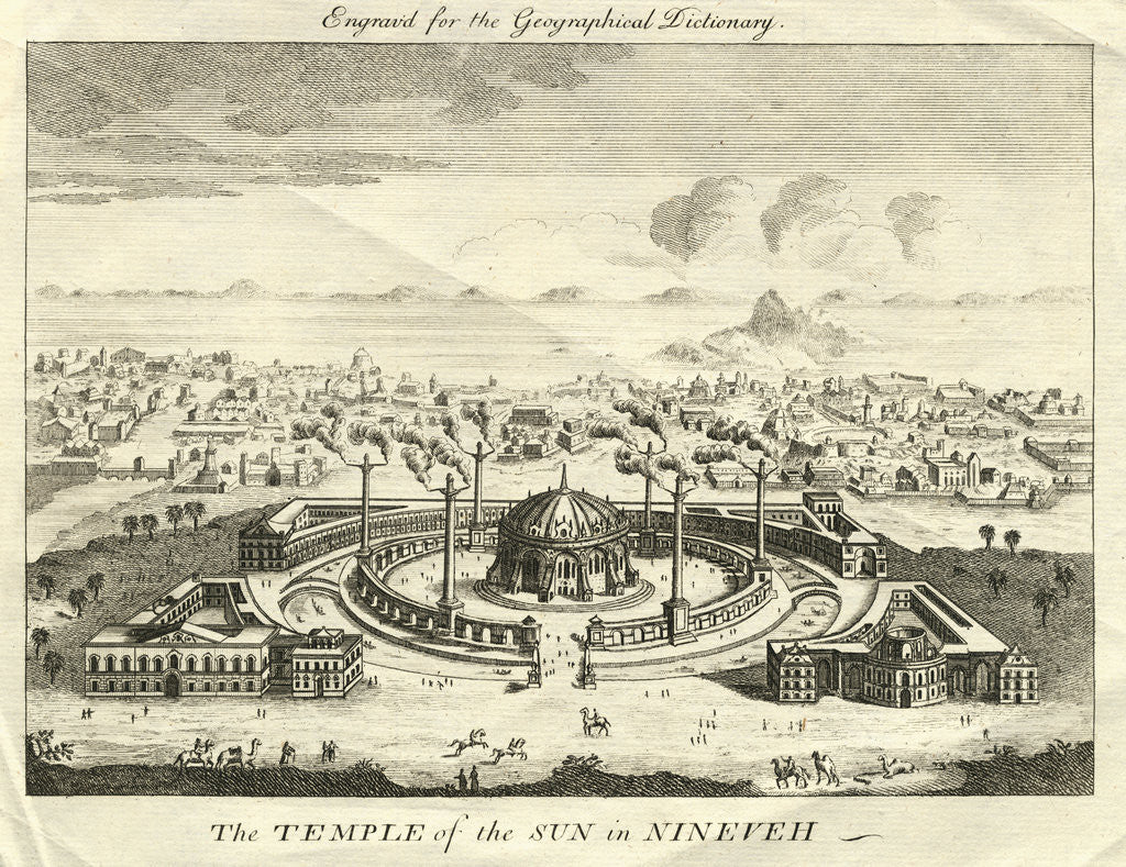 Detail of The Temple of the Sun in Nineveh Engraving by Anonymous