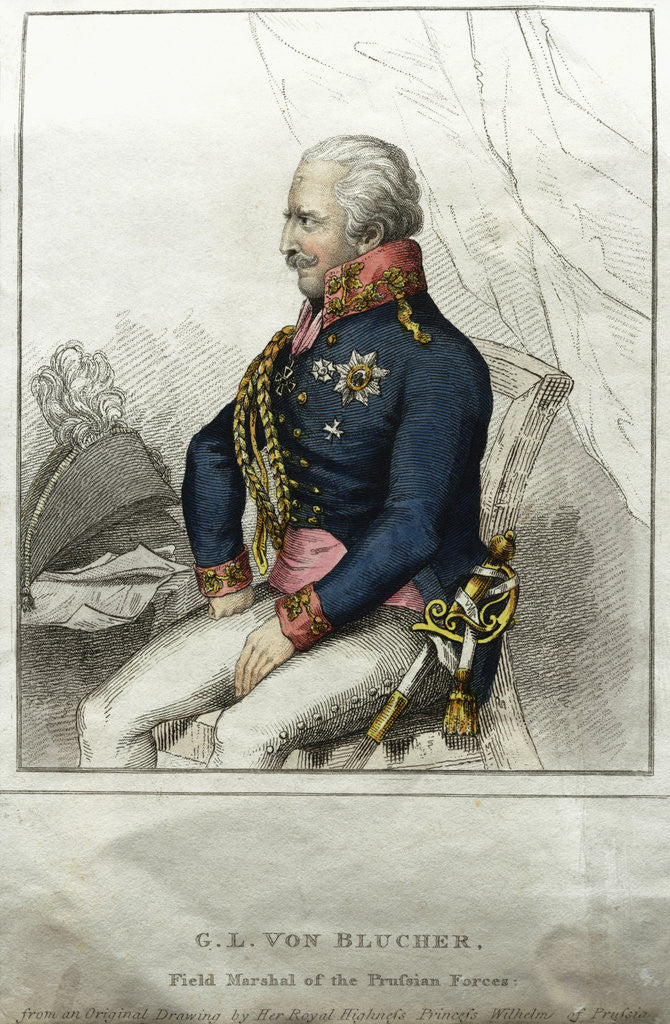 Detail of G.L. von Blucher: Field Marshal of the Prussian Forces Engraving by Anonymous