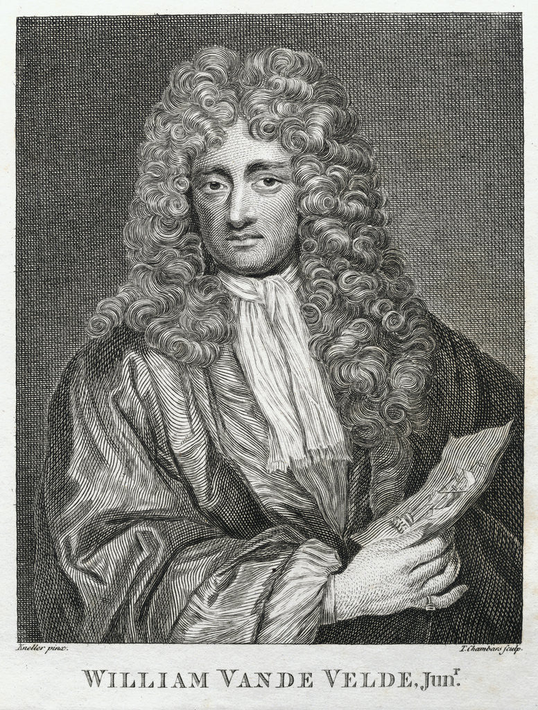 Detail of William Van De Velde, Junr. by Godfrey Kneller