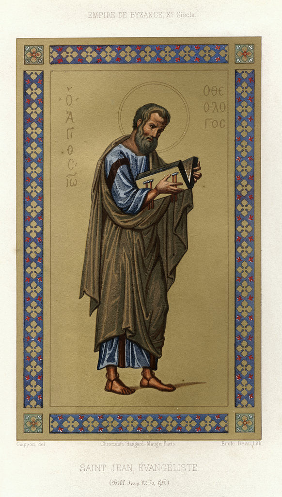 Detail of Book Illustration of Saint John the Evangelist by Corbis