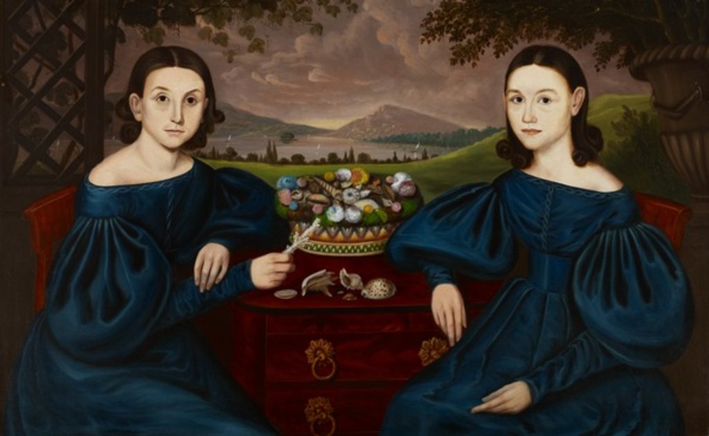 Detail of Ann and Eliza Dusenberry, 1838 by Orlando Hand Bears