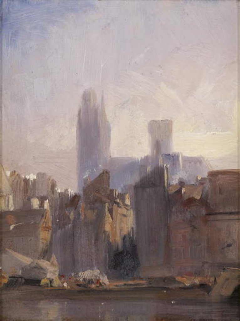 Detail of Rouen Cathedral, Sunrise, 1825 by Richard Parkes Bonington
