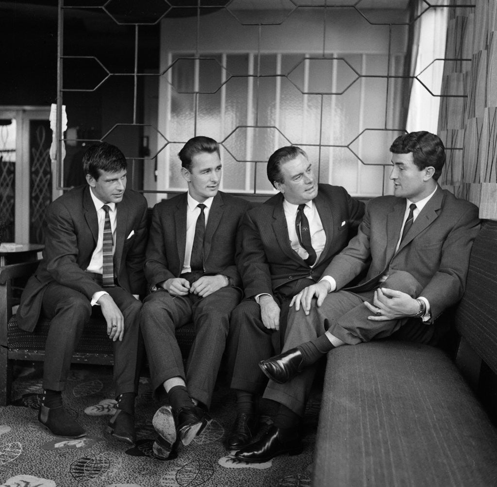 Detail of Sunderland footballers Stan Anderson, Brian Clough, Eddie Waring and Charlie Hurley by Anonymous