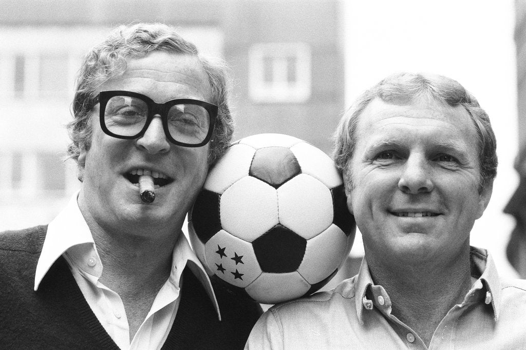 Detail of Michael Caine with Bobby Moore by Mike Maloney