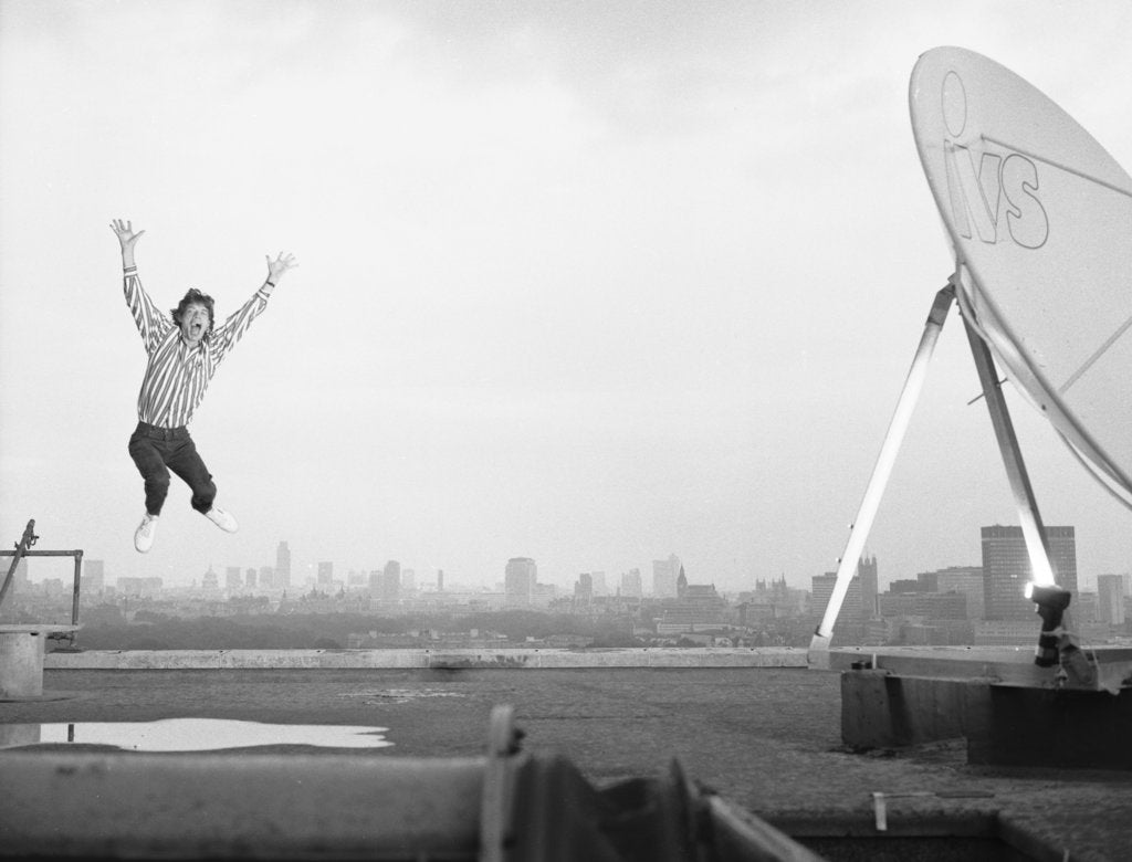 Detail of Mick Jagger on the roof of the Daily Mirror building by Anonymous