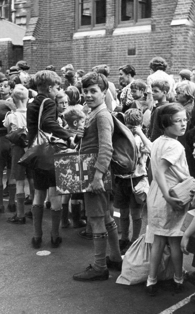 Detail of Evacuation rehearsal at St. Michaels Church School by Anonymous