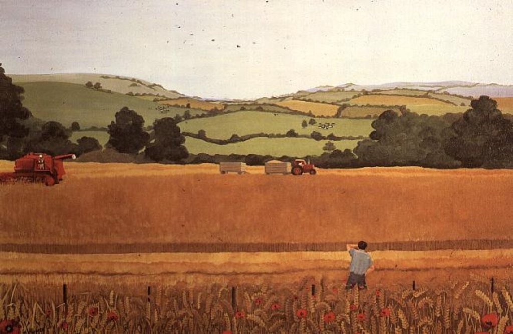 Detail of Harvesting in the Cotswolds by Maggie Rowe