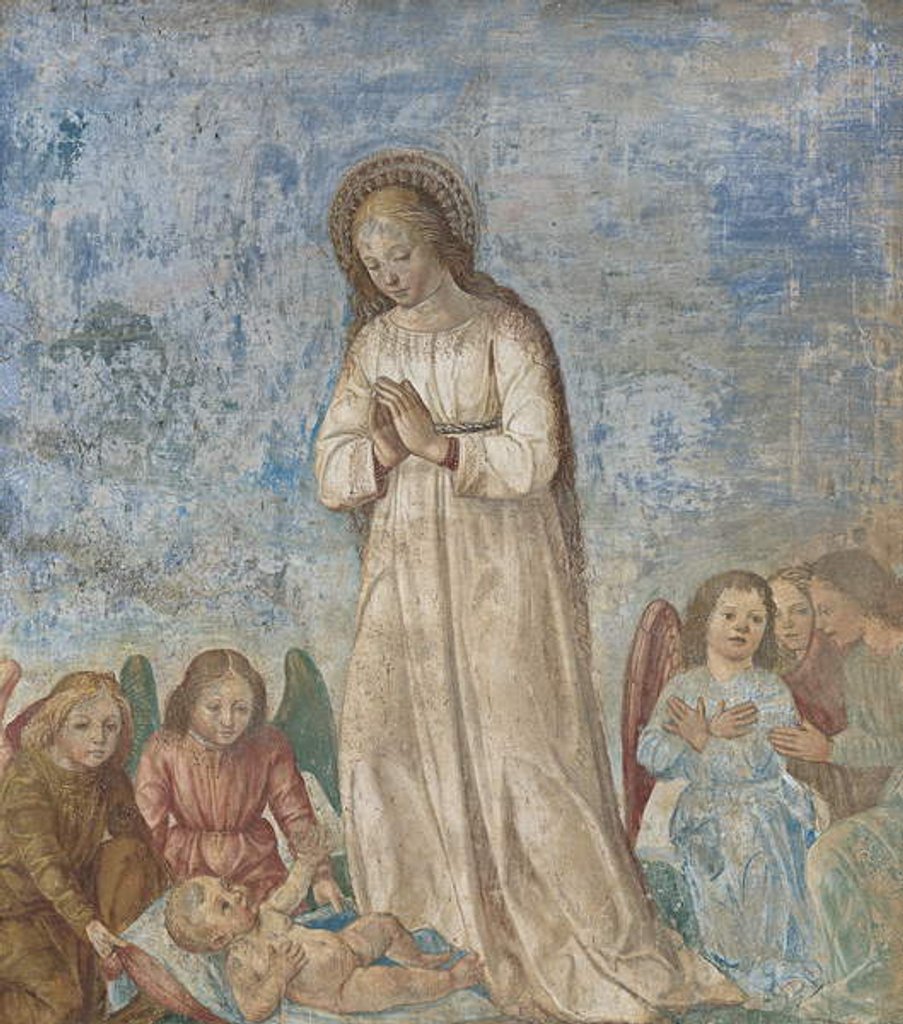 Detail of Virgin and angels in adoration, 1500-22 by Ambrogio da Fossano