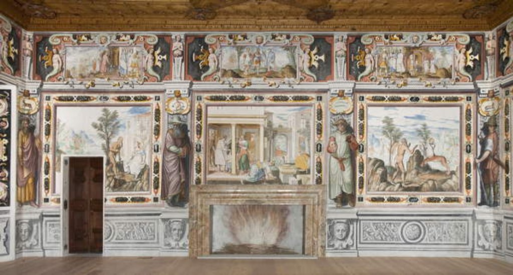 Detail of Hall of the Zodiac: Gods punishing men and male figures representing the months of the year by Italian School