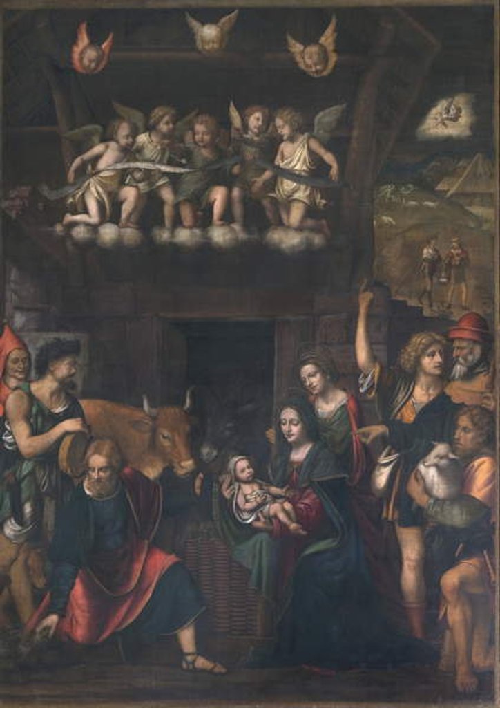 Detail of Adoration of the Shepherds by Bernardino Luini