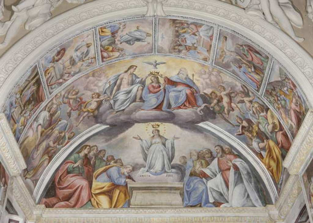 Detail of Virgin Annunciate by Giovanni Mauro della Rovere