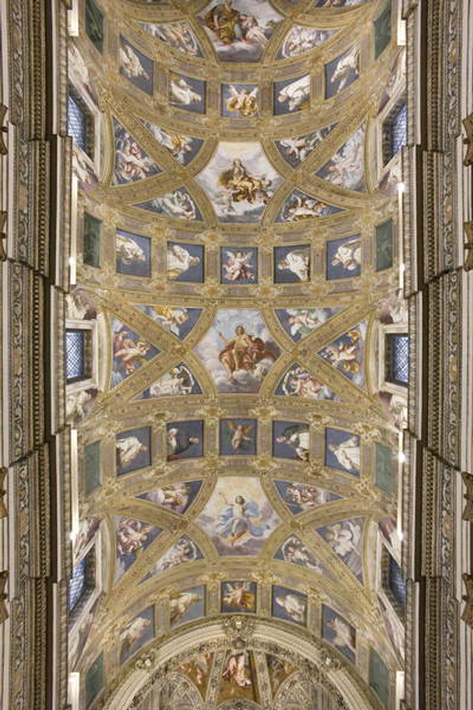 Detail of Vault of the central nave, Church of S. Maria Assunta, 1629 by Daniele Crespi