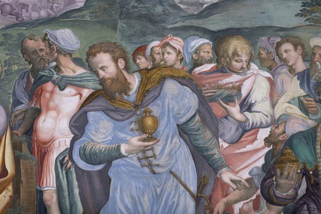 Detail of The Adoration of the Magi, Presbitery, 1578-82 by Simone Veneziano Peterzano