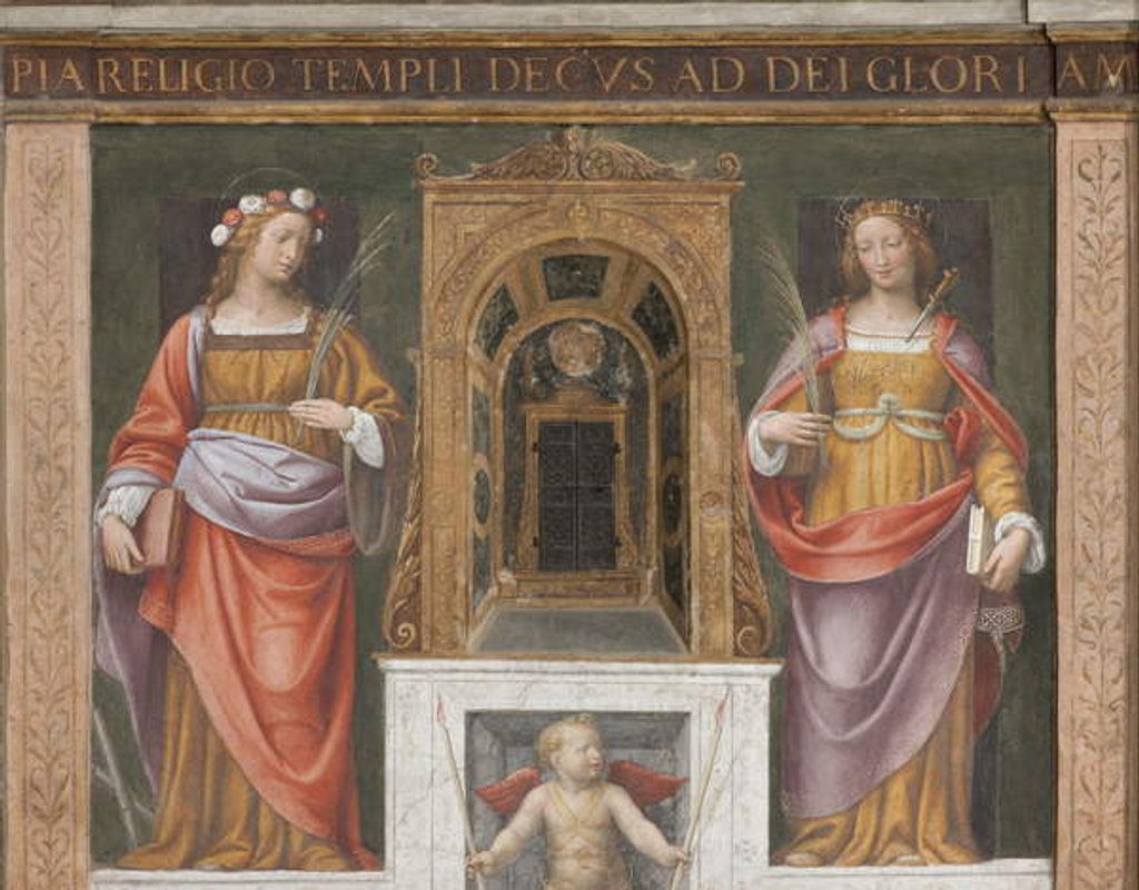 Detail of Saint Rose and Saint Justina by Bernardino Luini