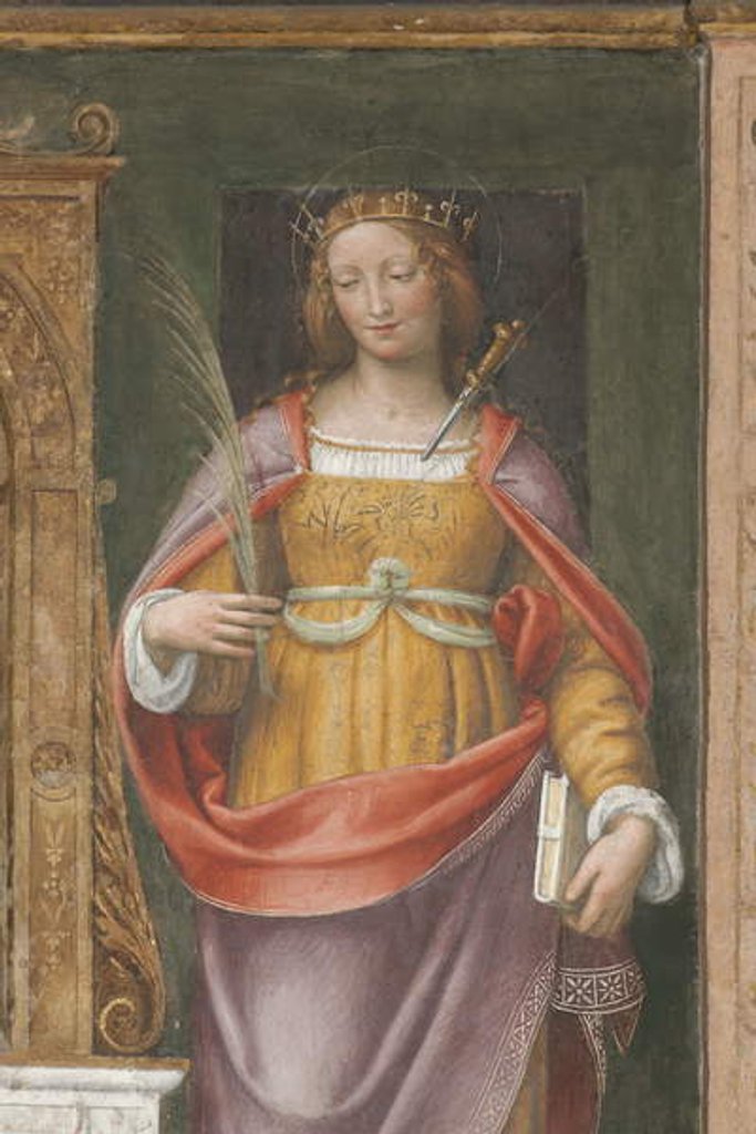 Detail of Saint Justina by Bernardino Luini