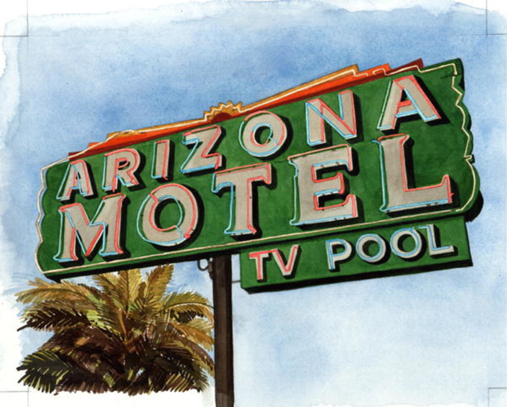 Detail of Arizona Motel on 6th Avenue, 2004 by Lucy Masterman