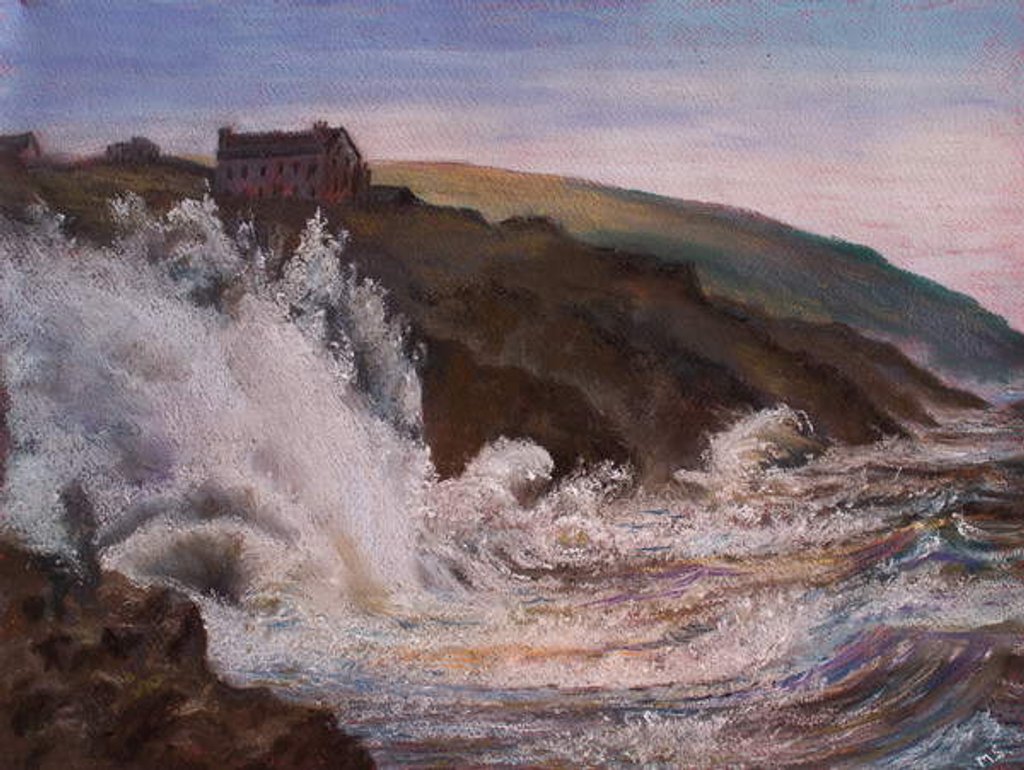 Detail of Raging Storm over Cornwall, 2018 by Margo Starkey