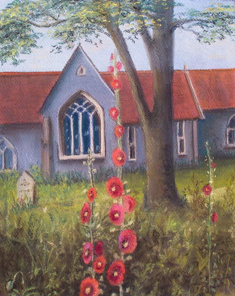 Detail of Hambleden Church near Henley, 2018 by Margo Starkey