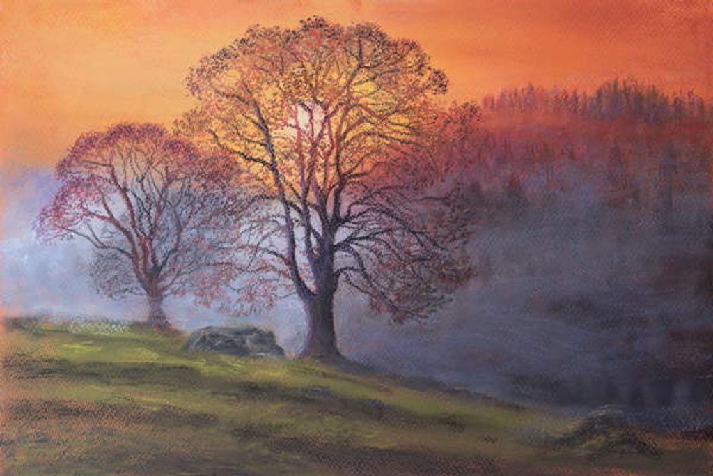 Detail of Autumn mists by Margo Starkey