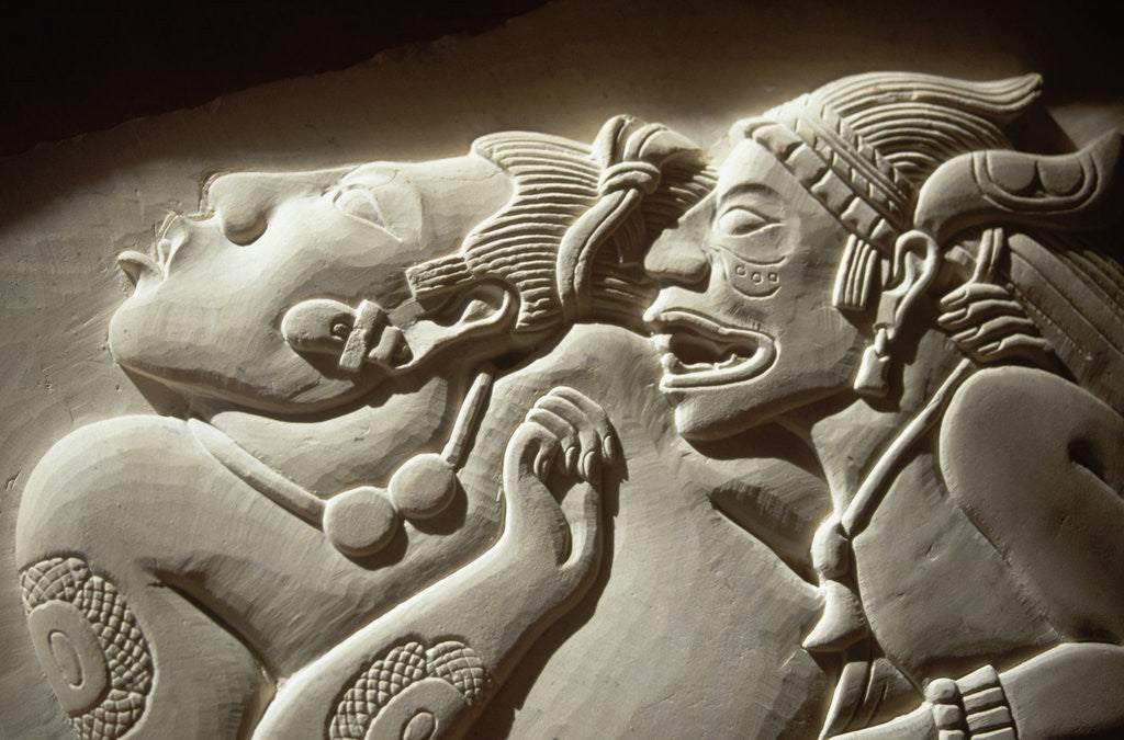 Detail of Sculpture of a Mayan Warrior by Anonymous