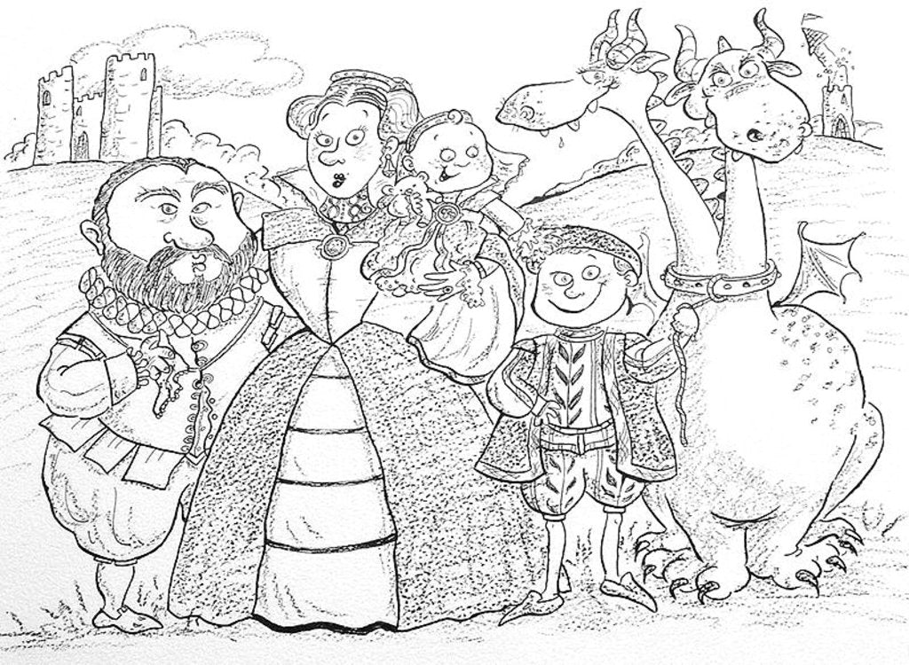 Detail of Medieval Family Portrait by Maylee Christie