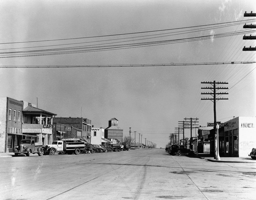 Detail of Main Street of Sublette, Kansas, in April 1941 by Anonymous
