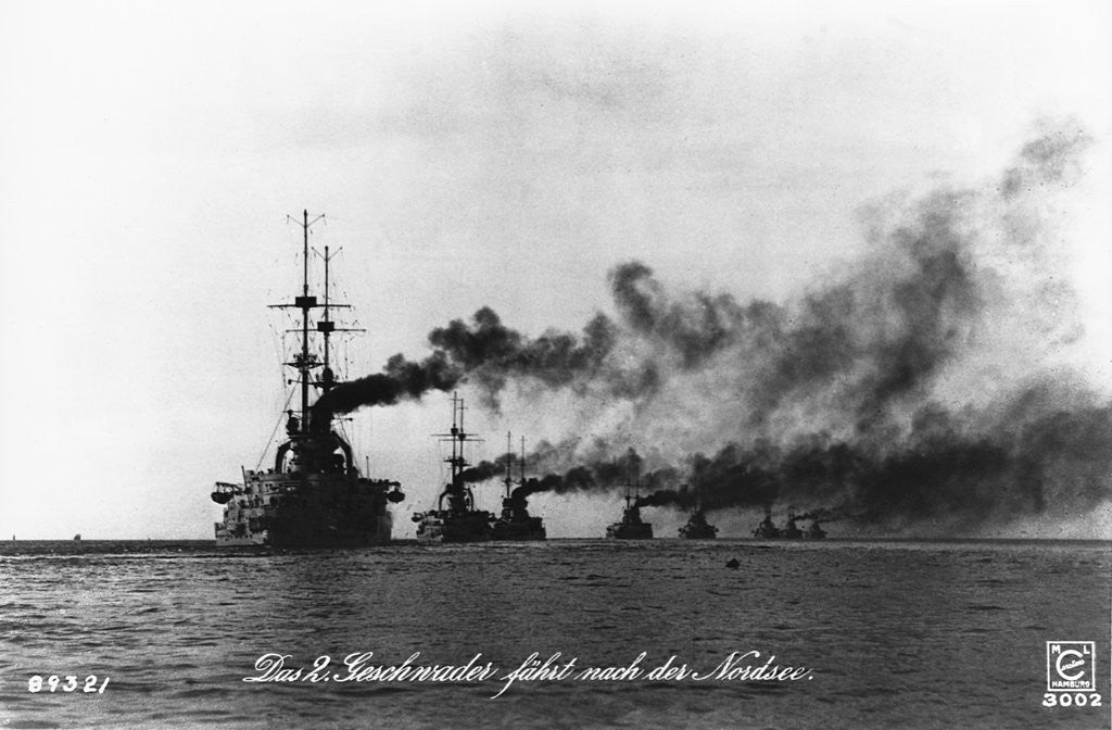 Detail of A German battle squadron. by Anonymous