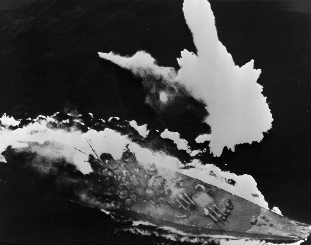 Detail of Battleship Yamato Under Attack by Anonymous