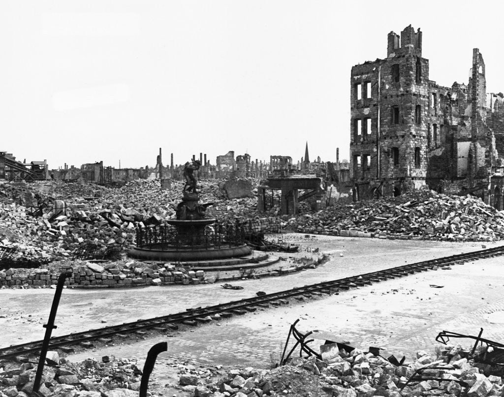 Detail of Dresden in Ruins by Anonymous