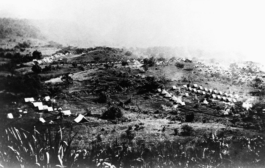 Detail of Sixth and Ninth Cavalry camp in Cuba during Spanish-American War. 1898. by Anonymous